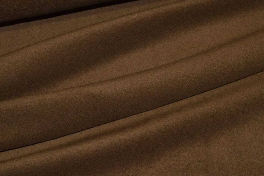 TESSUTO CAPPOTTO VELOUR PURA LANA MARRONE