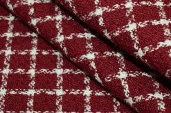 TESSUTO CHANEL PURO COTONE ADESIVATO ROSSO