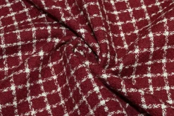 TESSUTO CHANEL PURO COTONE ADESIVATO ROSSO
