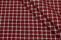 TESSUTO CHANEL PURO COTONE ADESIVATO ROSSO