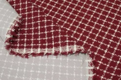 TESSUTO CHANEL PURO COTONE ADESIVATO ROSSO