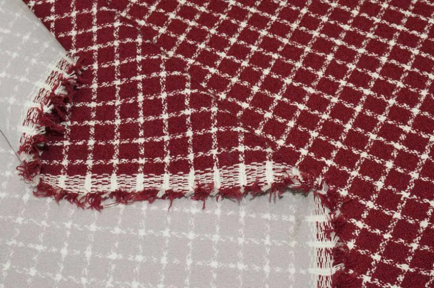 TESSUTO CHANEL PURO COTONE ADESIVATO ROSSO