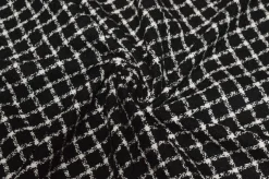 TESSUTO CHANEL PURO COTONE SCACCO NERO