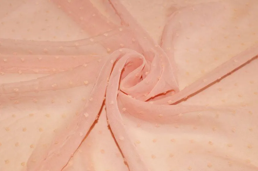 TESSUTO CHIFFON EFFETTO PLUMETIS SALMONE
