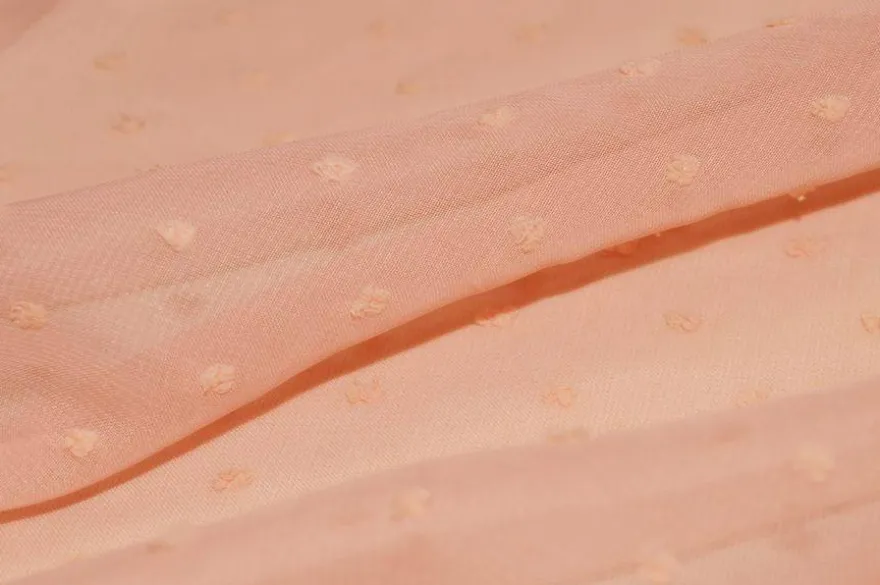 TESSUTO CHIFFON EFFETTO PLUMETIS SALMONE