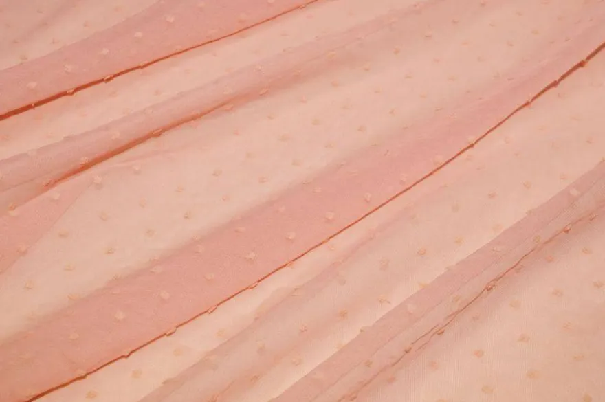 TESSUTO CHIFFON EFFETTO PLUMETIS SALMONE