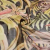 TESSUTO CHIFFON FANTASIA FOGLIA GIALLA