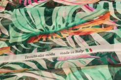 TESSUTO CHIFFON FANTASIA FOGLIA VERDE