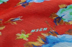TESSUTO CHIFFON PURA SETA EFFETTO CREPON ROSSO