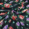 TESSUTO CHIFFON PURA SETA EFFETTO CREPON NERO