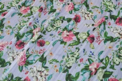 TESSUTO CHIFFON PURA SETA FANTASIA FLOREALE LILLA