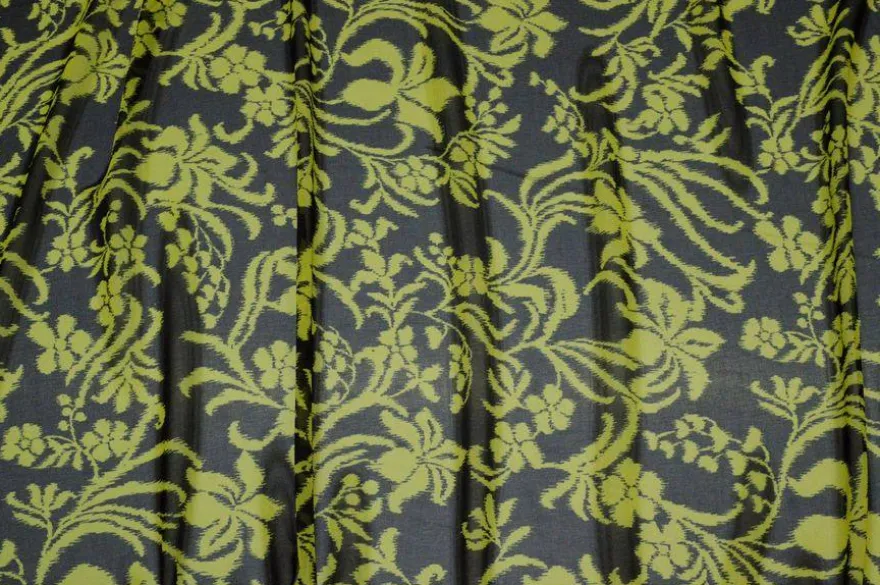 TESSUTO CHIFFON PURA VISCOSA FANTASIA FLOREALE LIME