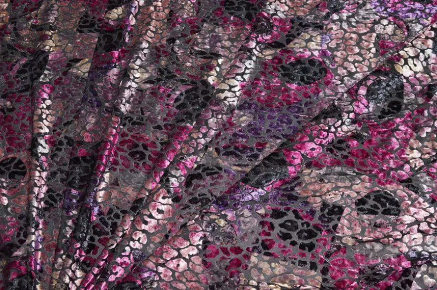 TESSUTO CINIGLIA DEVOREH STRETCH FANTASIA SFUMATA FUCSIA