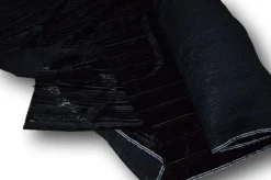 TESSUTO CINIGLIA RIGATA LUREX NERA