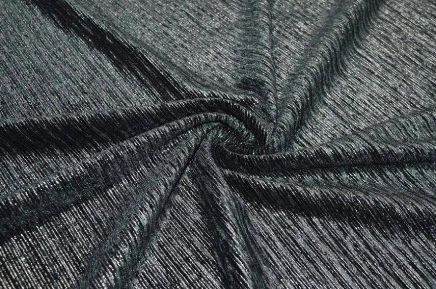 TESSUTO CINIGLIA STRETCH COSTINA LUREX ARGENTO