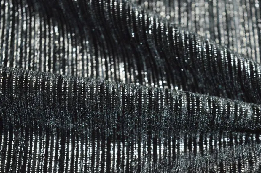 TESSUTO CINIGLIA STRETCH COSTINA LUREX ARGENTO