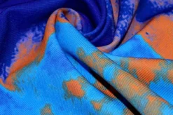 TESSUTO COMFORT FANTASIA ASTRATTA ARANCIO VIOLA