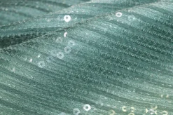 TESSUTO CON PAILLETTES CUCITE VERDE SALVIA