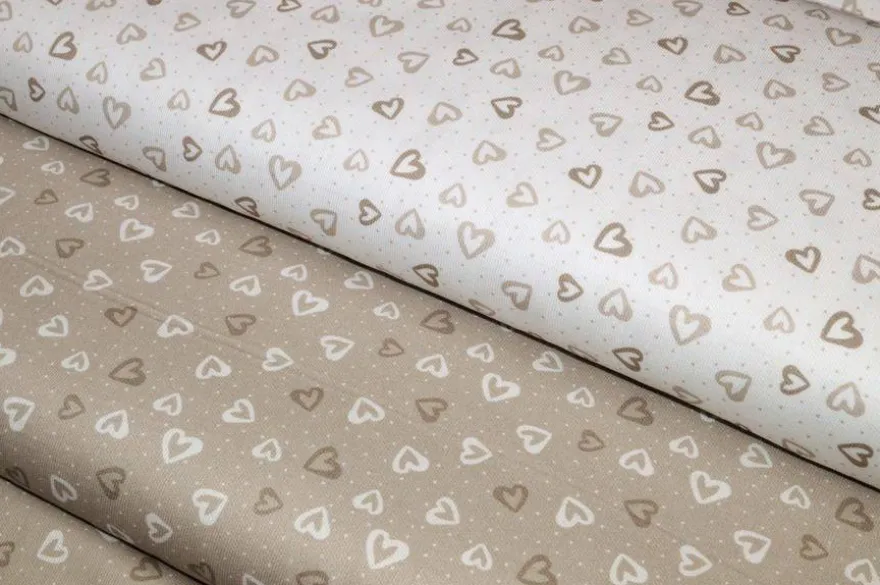 TESSUTO COORDINATO PIQUET MILLERIGHE CUORICINO BEIGE