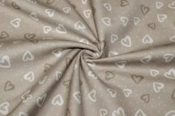 TESSUTO COORDINATO PIQUET MILLERIGHE CUORICINO BEIGE