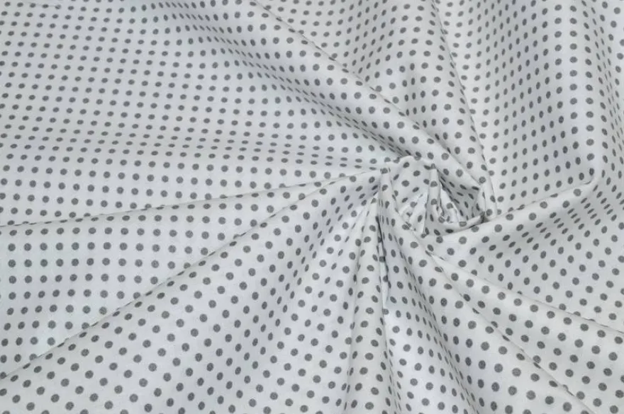 TESSUTO COORDINATO PURO COTONE POIS GRIGIO