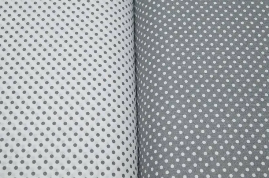 TESSUTO COORDINATO PURO COTONE POIS GRIGIO