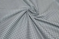 TESSUTO COORDINATO PURO COTONE POIS GRIGIO