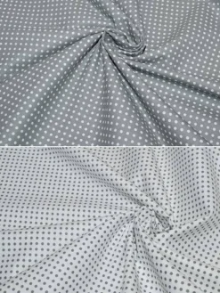 TESSUTO COORDINATO PURO COTONE POIS GRIGIO