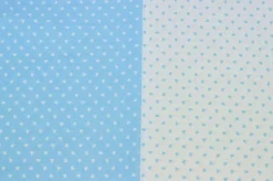 TESSUTO COTONE CUORICINI AZZURRO