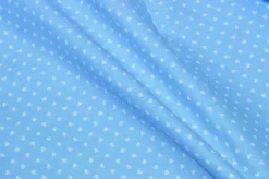 TESSUTO COTONE CUORICINI AZZURRO