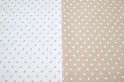 TESSUTO COTONE CUORICINI BEIGE