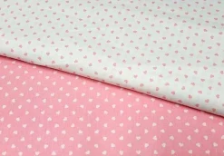 TESSUTO COTONE CUORICINI ROSA
