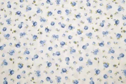 TESSUTO COTONE FANTASIA FIORELLINO AZZURRO