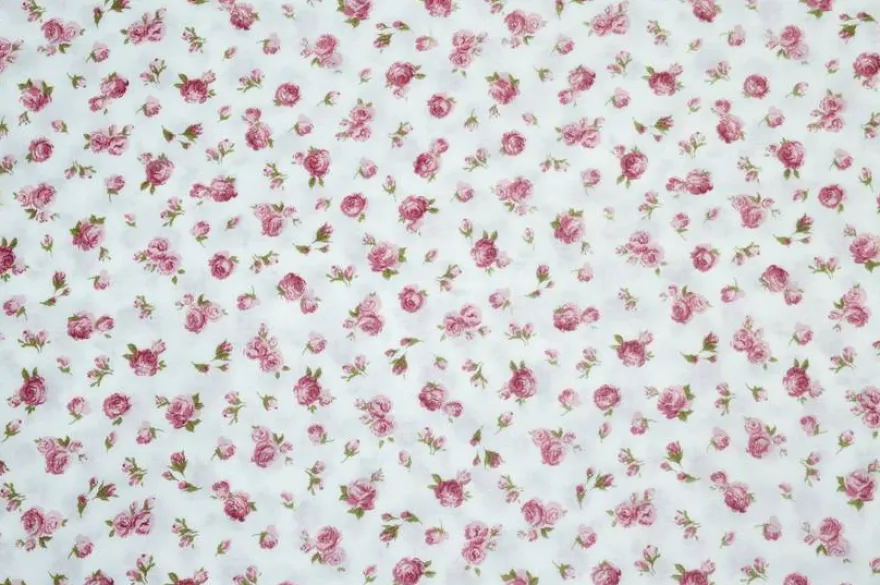 TESSUTO COTONE FANTASIA FIORELLINO ROSA