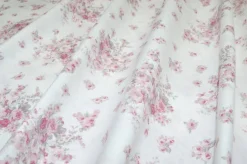 TESSUTO COTONE FANTASIA MAZZETTO FLOREALE ROSA