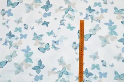 TESSUTO COTONE PANAMA FANTASIA FARFALLE