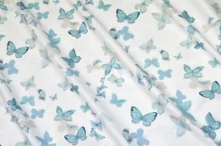 TESSUTO COTONE PANAMA FANTASIA FARFALLE