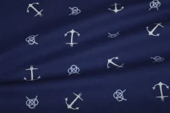 TESSUTO COTONE PANAMA FANTASIA MARINARA BLU