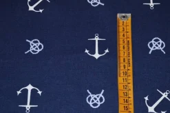 TESSUTO COTONE PANAMA FANTASIA MARINARA BLU