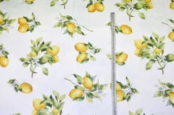 TESSUTO COTONE PANAMA FANTASIA LIMONI