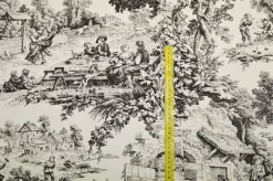 TESSUTO COTONE PANAMA TOILE DE JOUY NERO