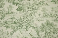 TESSUTO COTONE PANAMA TOILE DE JOUY VERDE