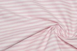 TESSUTO COTONE RIGHE ROSA E CELESTE