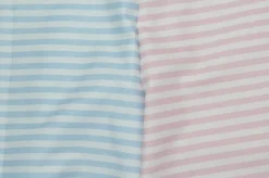 TESSUTO COTONE RIGHE ROSA E CELESTE