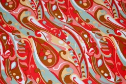 TESSUTO COTONE STREATCH FANTASIA MULTICOLOR ROSSA