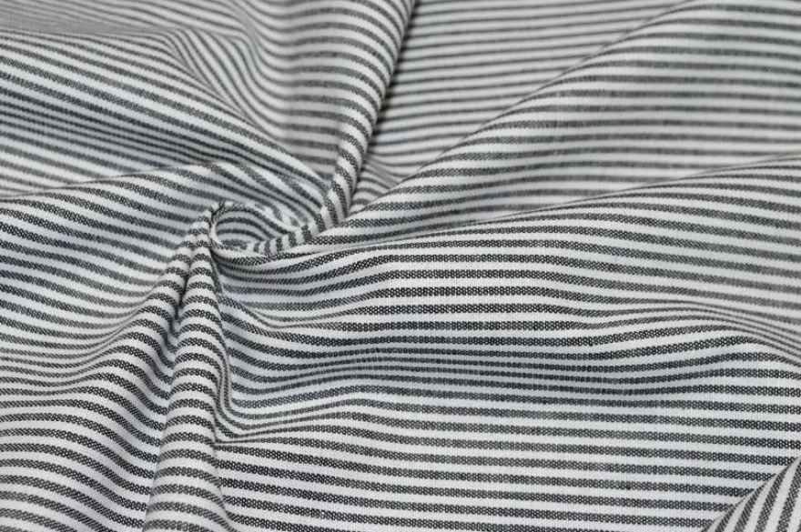 TESSUTO COTONE STREATCH MICRO RIGHINO NERO