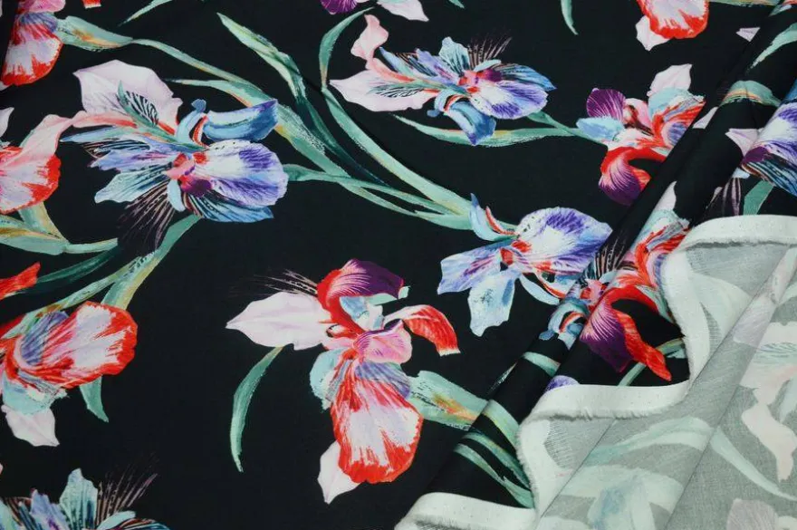 TESSUTO COTONE STRETCH FANTASIA ORCHIDEE
