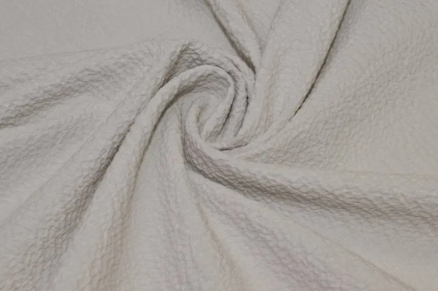 TESSUTO COTONE STRETCH GOFFRATO GRIGIO PERLA