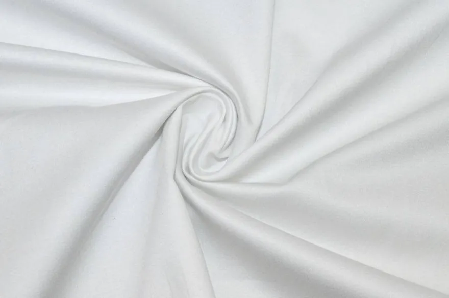 TESSUTO COTONE STRETCH RASATELLO BIANCO