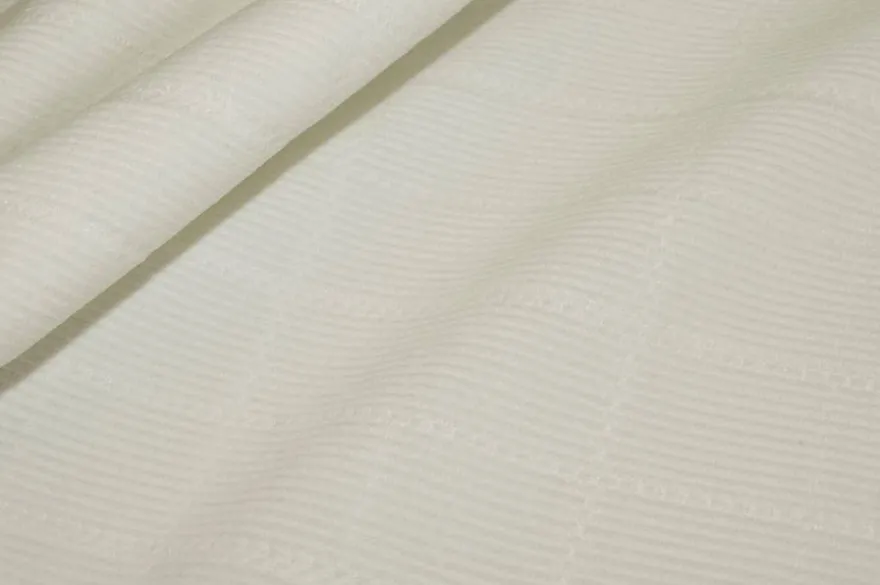 TESSUTO COTONE STRETCH SCACCO RICAMATO TONO SU TONO
